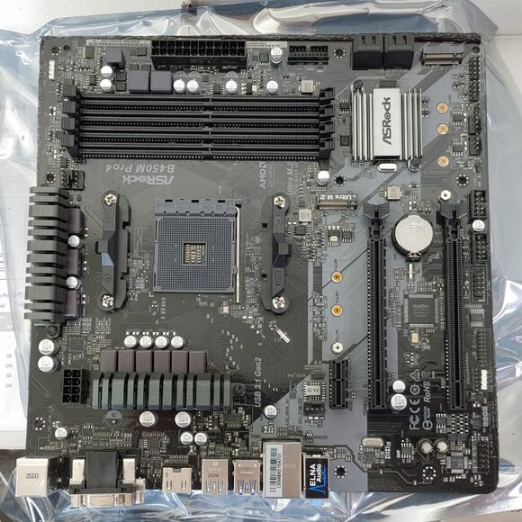 ASRock B450M Pro4 AMD Socket AM4 Motherboard OPEN BOX - Picture 9 of 13